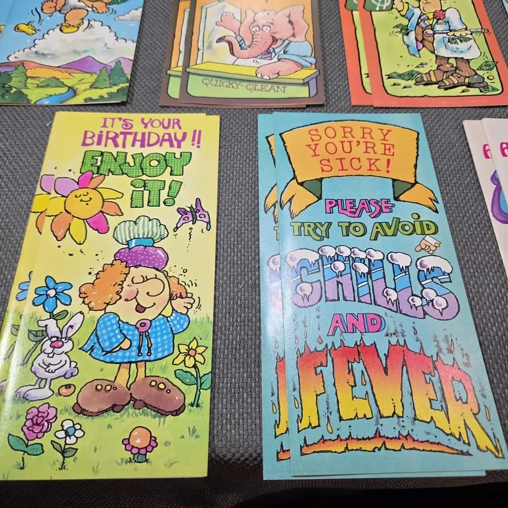 Vintage Comic Greeting Cards Boxed Set 14 Unused Cards Envelopes Original Box